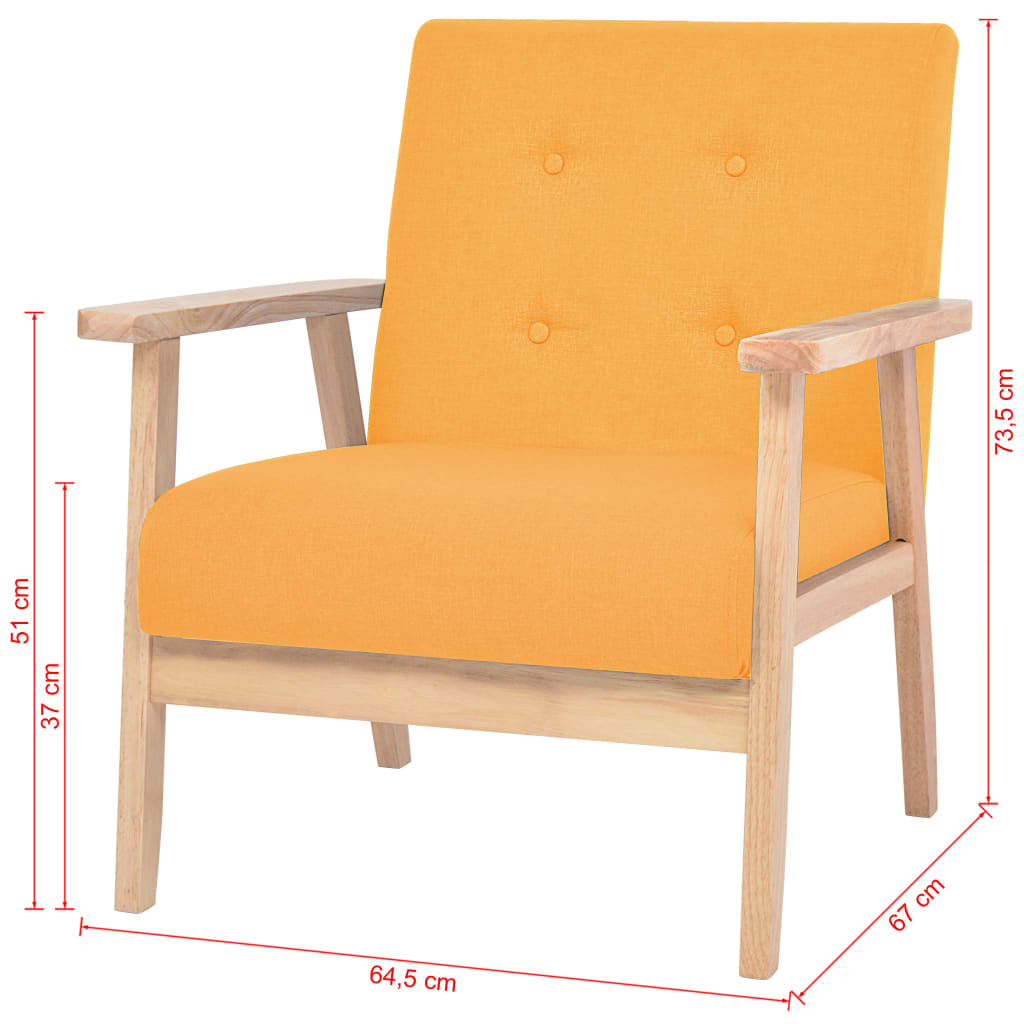 vidaXL Fotoliu, galben, material textil