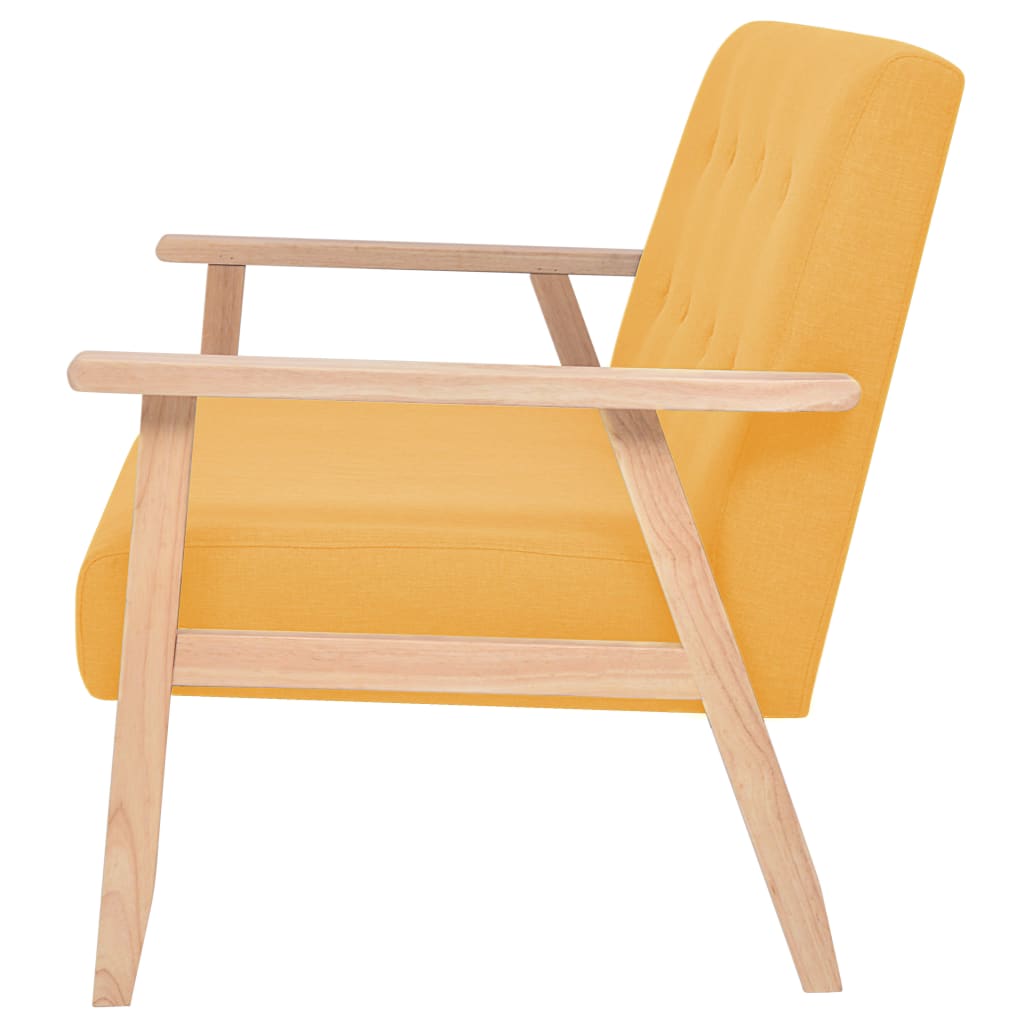 vidaXL Canapea cu 2 locuri, galben, material textil