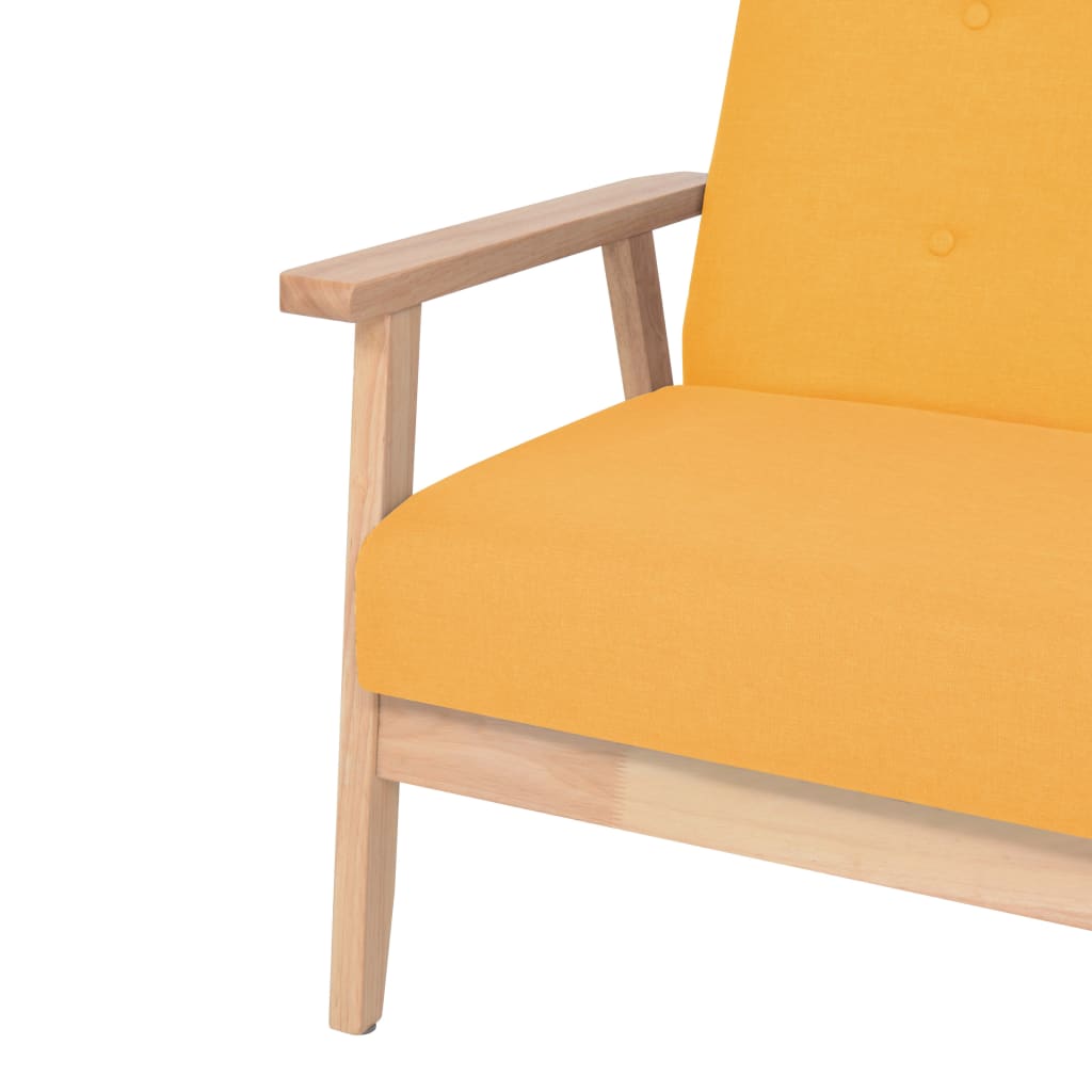 vidaXL Canapea cu 2 locuri, galben, material textil