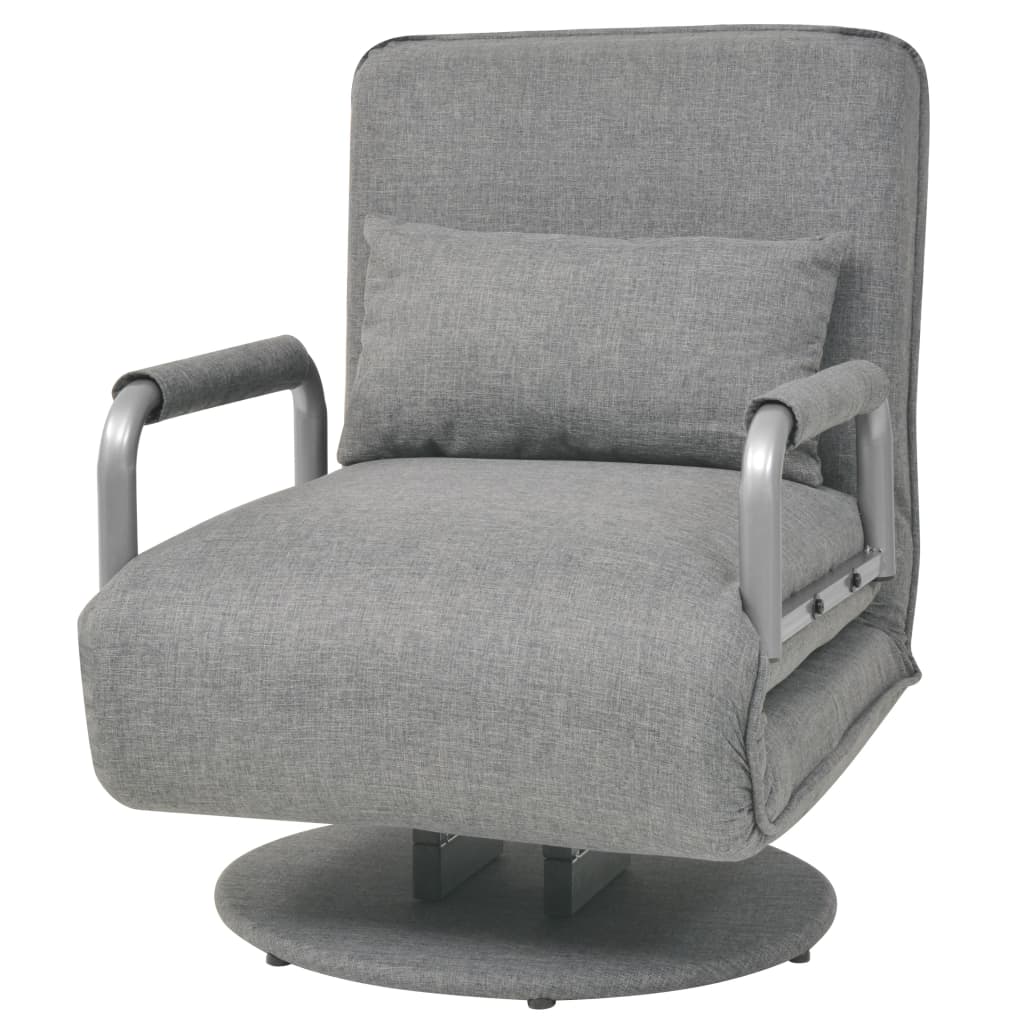 vidaXL Scaun pivotant și canapea extensibilă, gri deschis, textil vidaXL Scaun pivotant și canapea extensibilă, gri deschis, textil