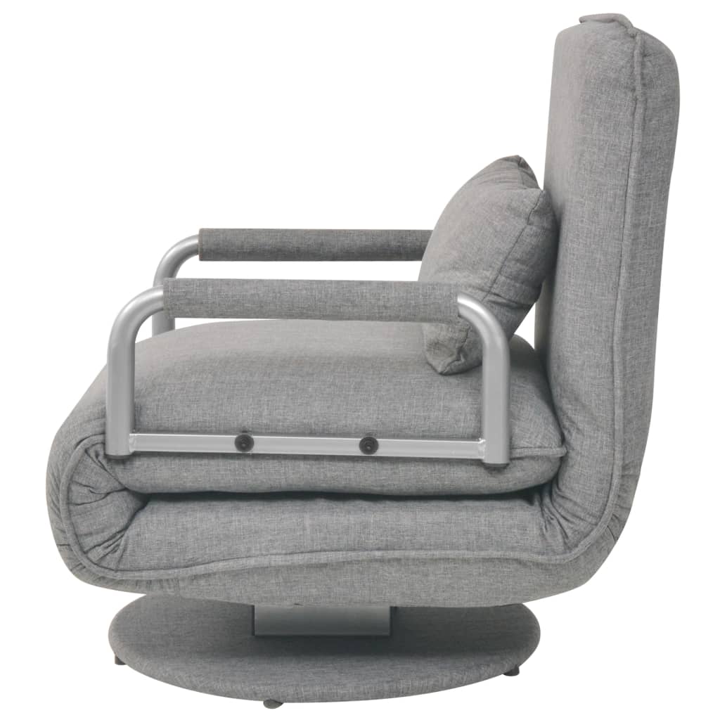 vidaXL Scaun pivotant și canapea extensibilă, gri deschis, textil vidaXL Scaun pivotant și canapea extensibilă, gri deschis, textil