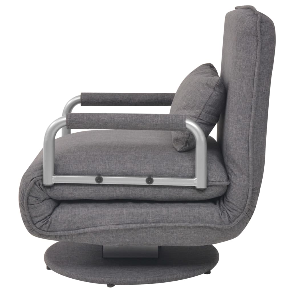 vidaXL Scaun pivotant și canapea extensibilă, gri închis, textil