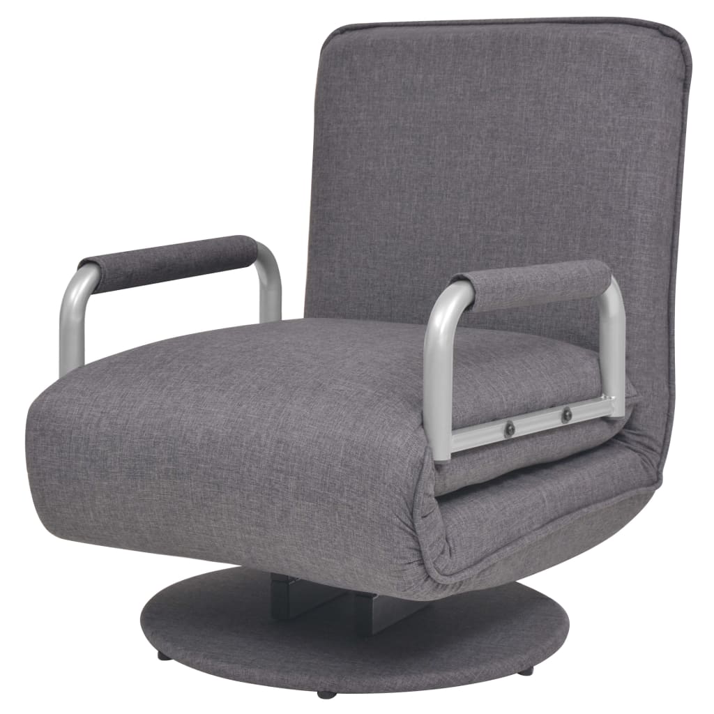 vidaXL Scaun pivotant și canapea extensibilă, gri închis, textil