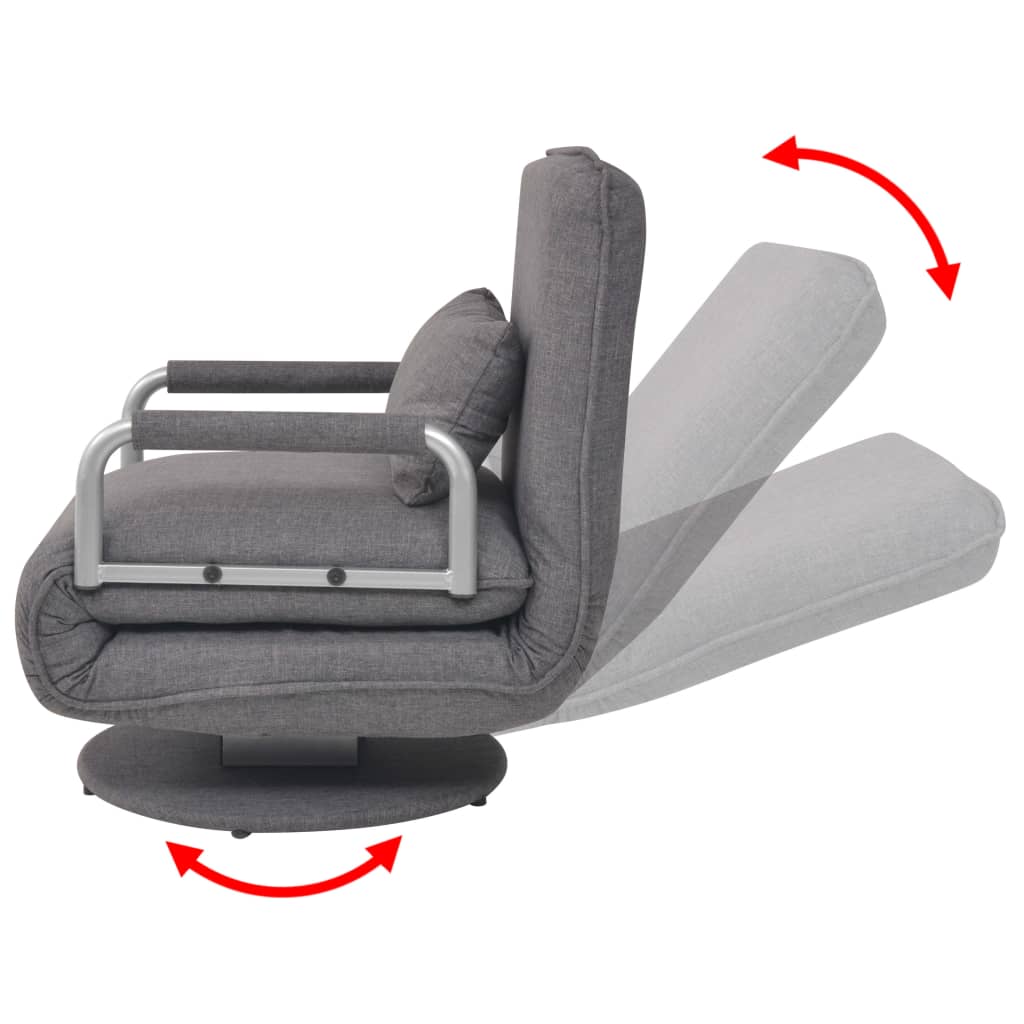vidaXL Scaun pivotant și canapea extensibilă, gri închis, textil