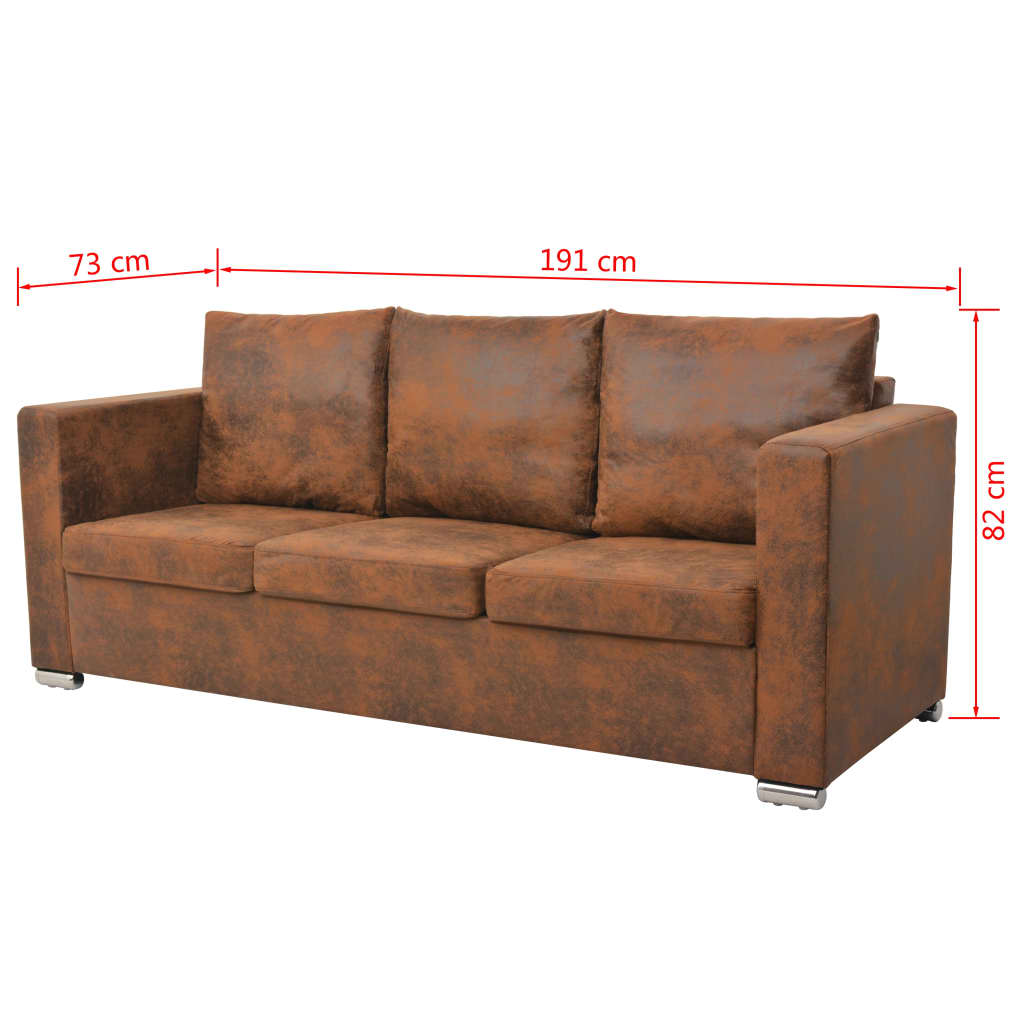 vidaXL Canapea cu 3 locuri, 191 x 73 x 82 cm, velur