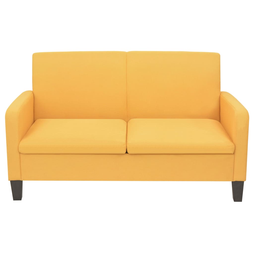 vidaXL Canapea cu 2 locuri, 135 x 65 x 76 cm, galben vidaXL Canapea cu 2 locuri, 135 x 65 x 76 cm, galben