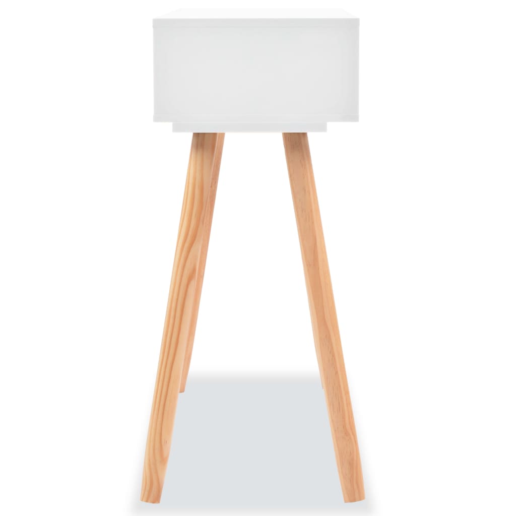 vidaXL Masă consolă, lemn masiv de pin 80x30x72 cm, alb