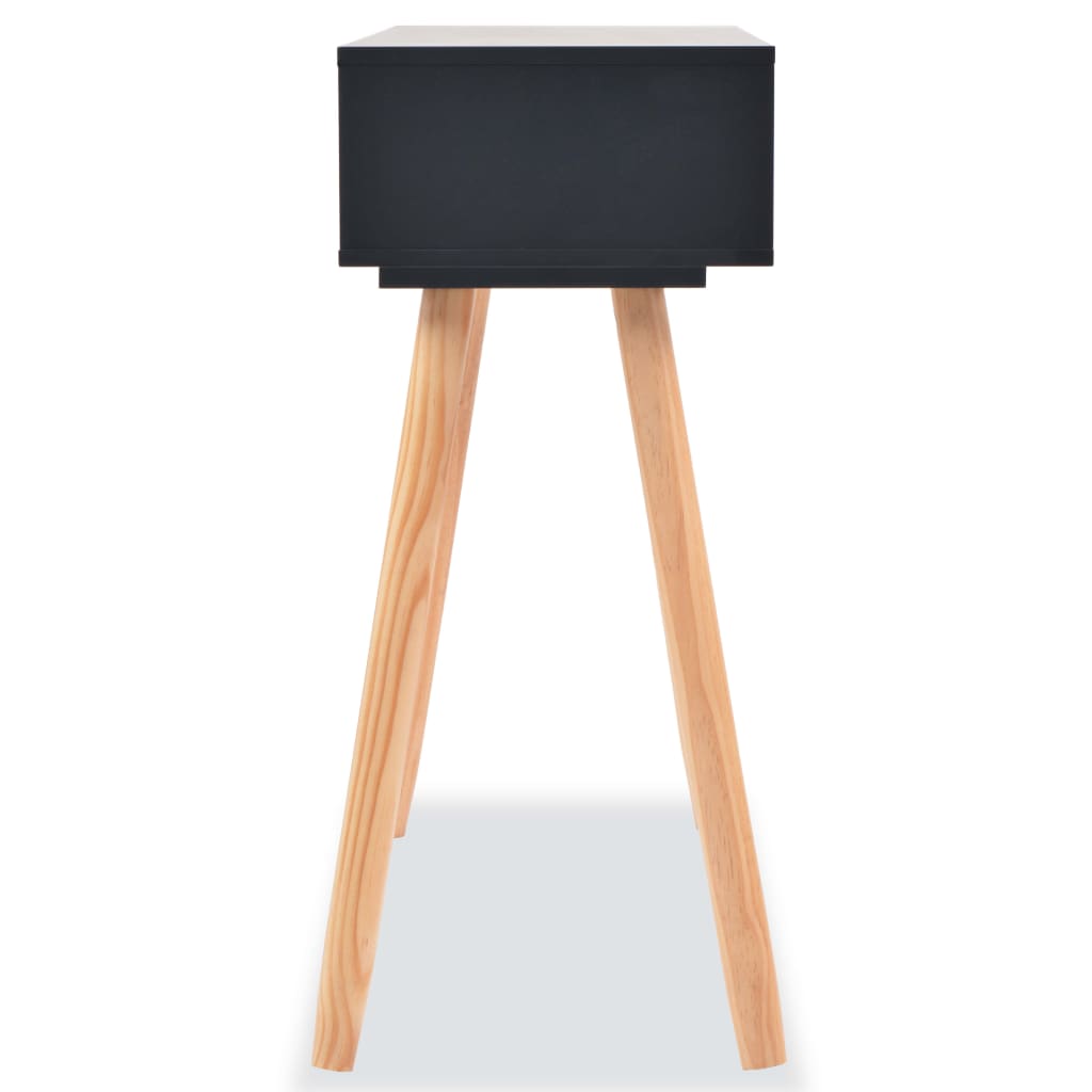 vidaXL Masă consolă, lemn masiv de pin 80x30x72 cm, negru