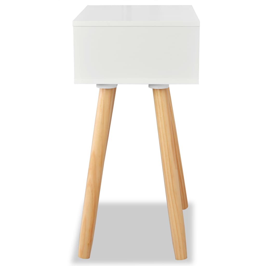 vidaXL Noptiere din lemn masiv de pin 2 buc, 40 x 30 x 61 cm, alb