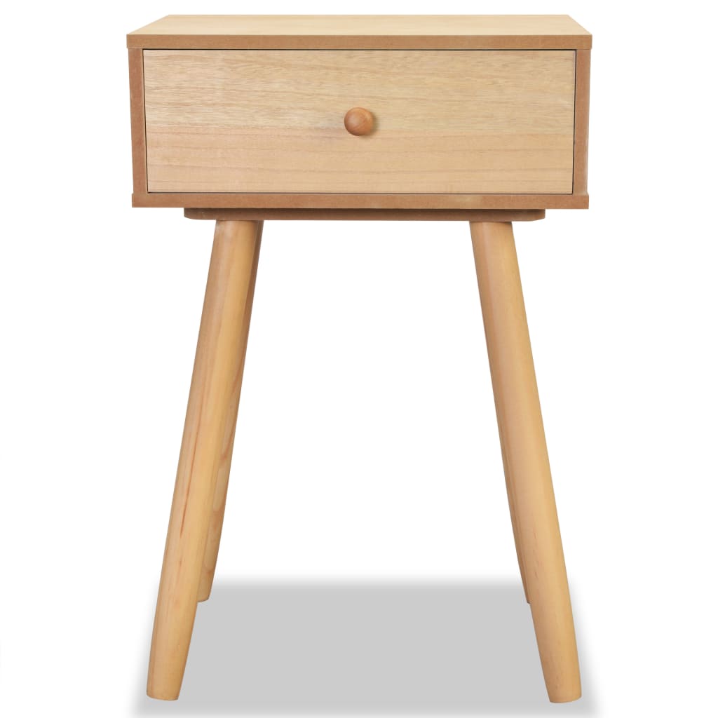 vidaXL Noptiere din lemn masiv de pin 2 buc, 40 x 30 x 61 cm, maro