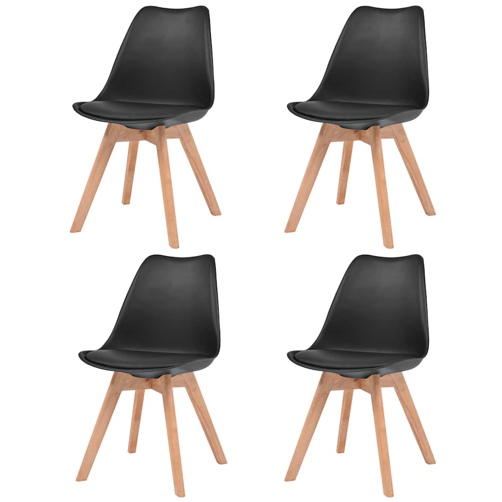 vidaXL Scaune de bucătărie, 4 buc., negru, plastic vidaXL Scaune de bucătărie, 4 buc., negru, plastic