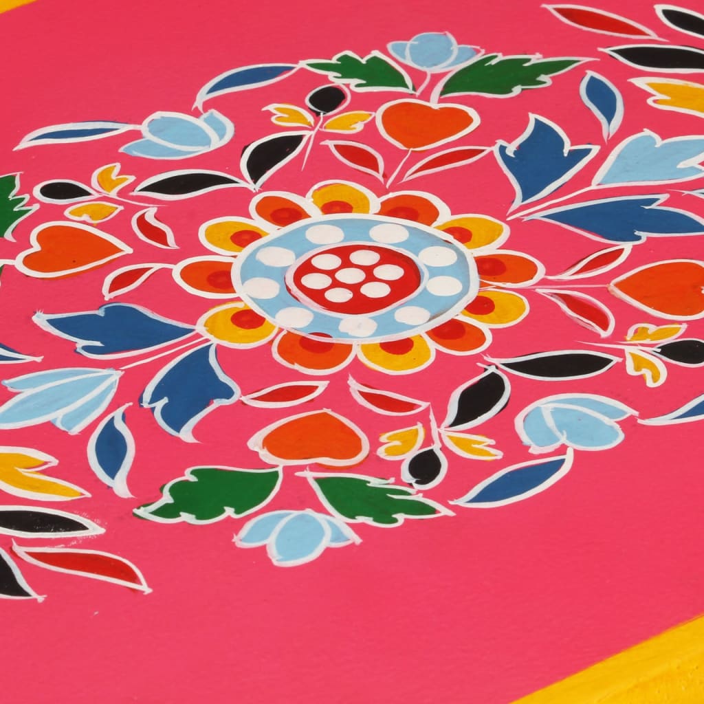 vidaXL Dulap, roz, lemn masiv de mango, pictat manual