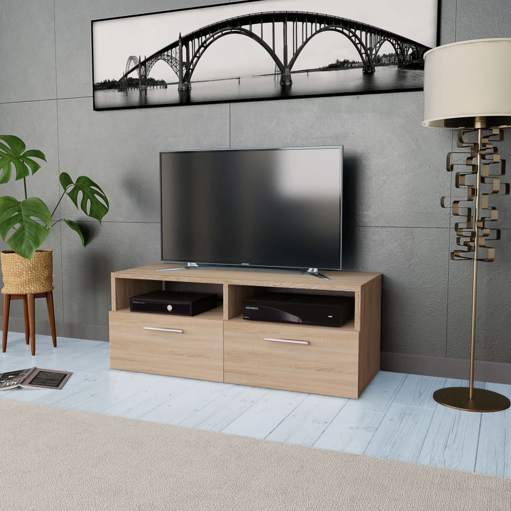 vidaXL Comodă TV, PAL, 95 x 35 x 36 cm, culoarea stejarului vidaXL Comodă TV, PAL, 95 x 35 x 36 cm, culoarea stejarului