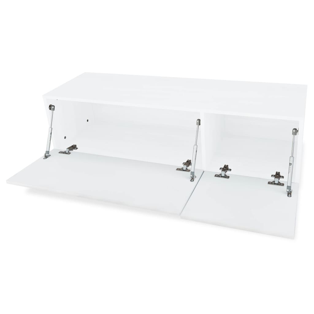 vidaXL Comodă TV, alb extralucios, 120x40x34 cm, PAL