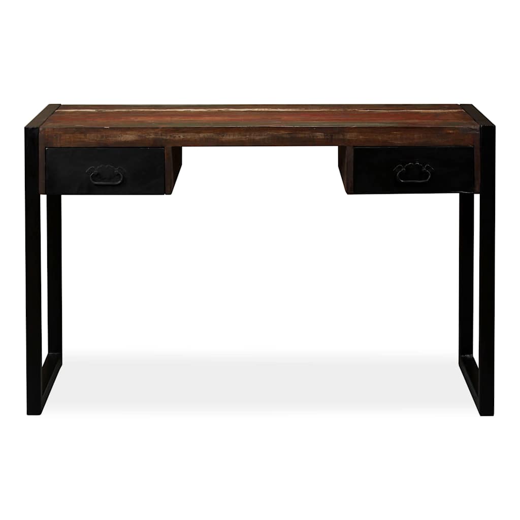 vidaXL Birou cu 2 sertare, 120 x 50 x 76 cm, lemn masiv reciclat
