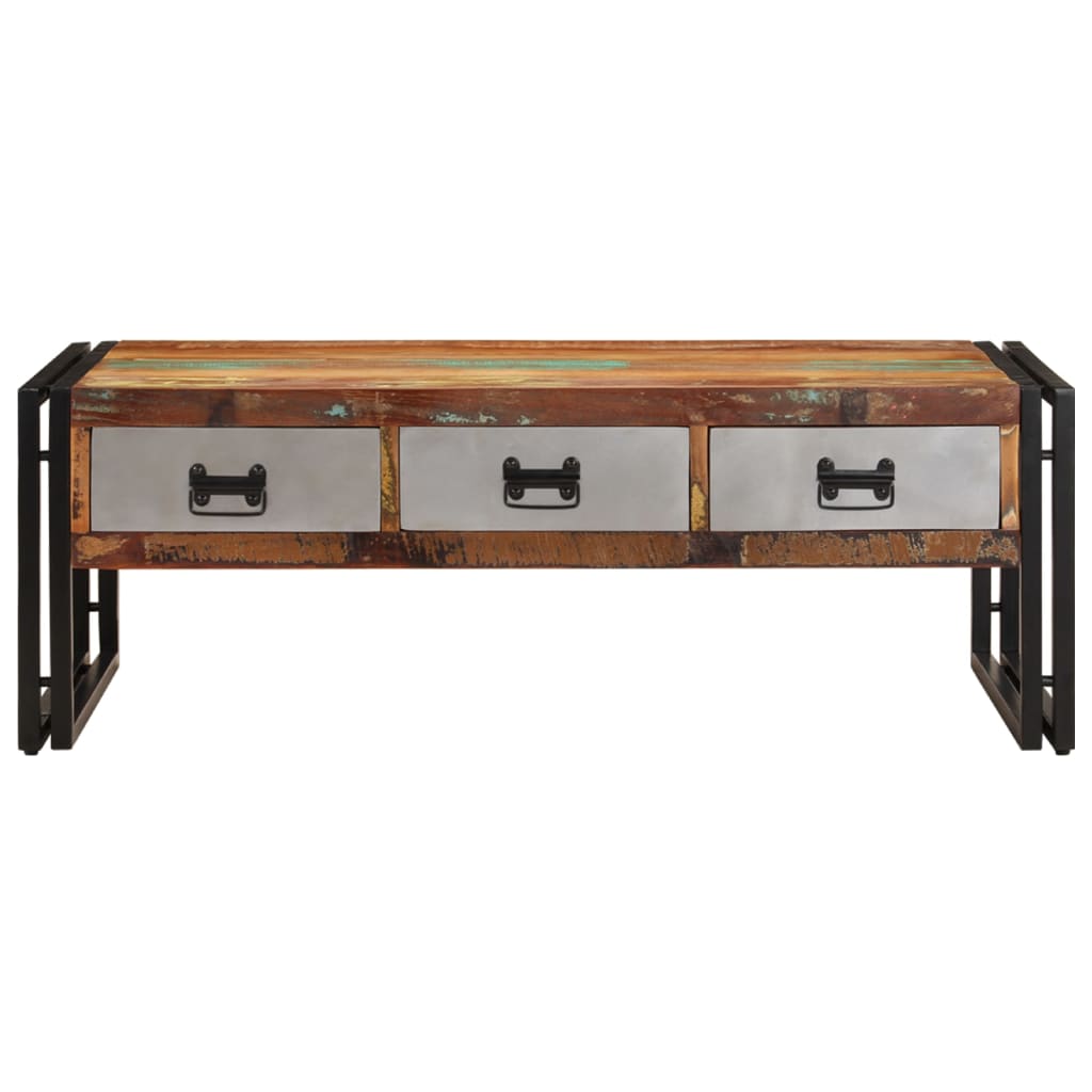 vidaXL Măsuță de cafea cu 3 sertare, 100x50x35 cm, lemn masiv reciclat vidaXL Măsuță de cafea cu 3 sertare, 100x50x35 cm, lemn masiv reciclat