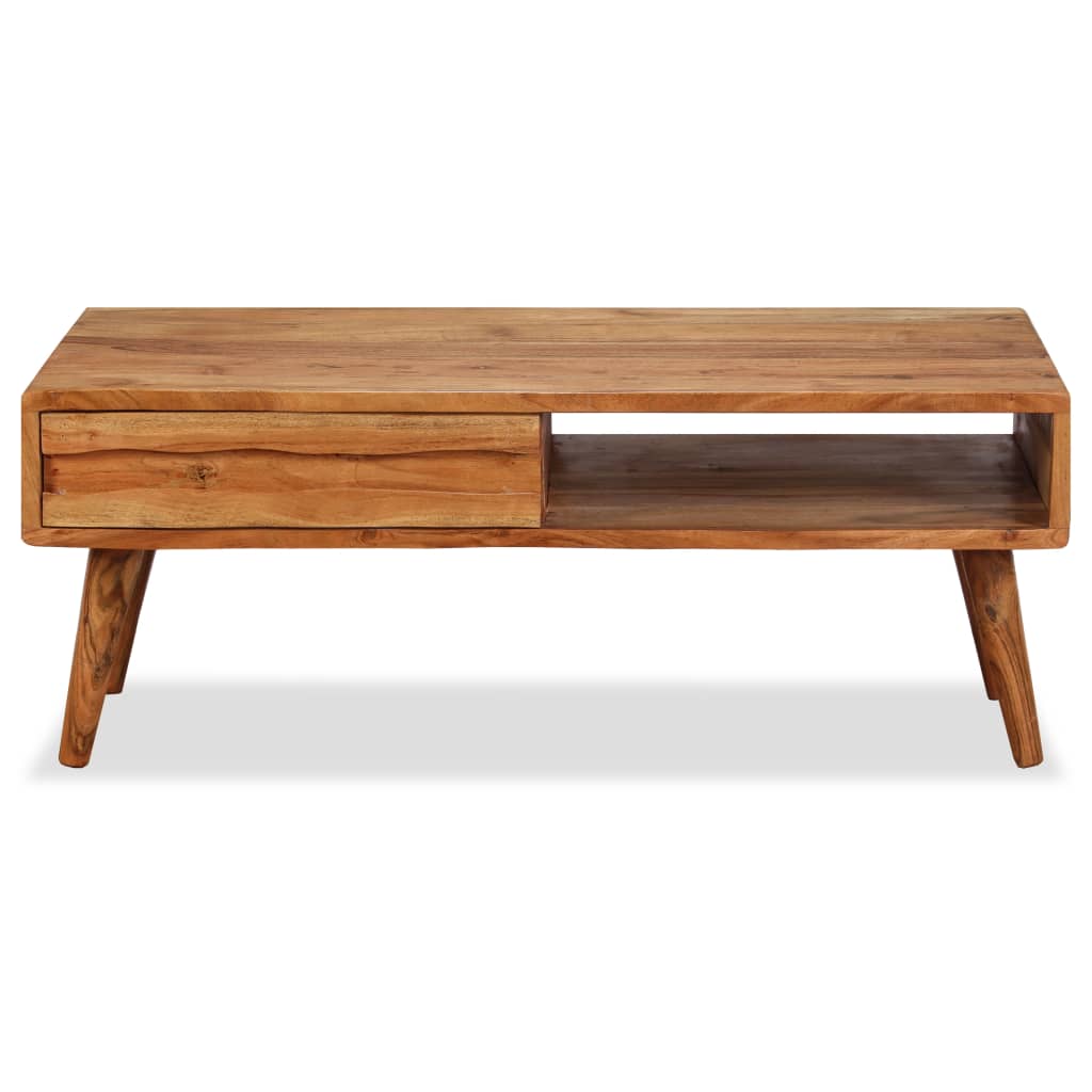 vidaXL Măsuță de cafea cu sertar sculptat, 100x50x40 cm, lemn masiv vidaXL Măsuță de cafea cu sertar sculptat, 100x50x40 cm, lemn masiv