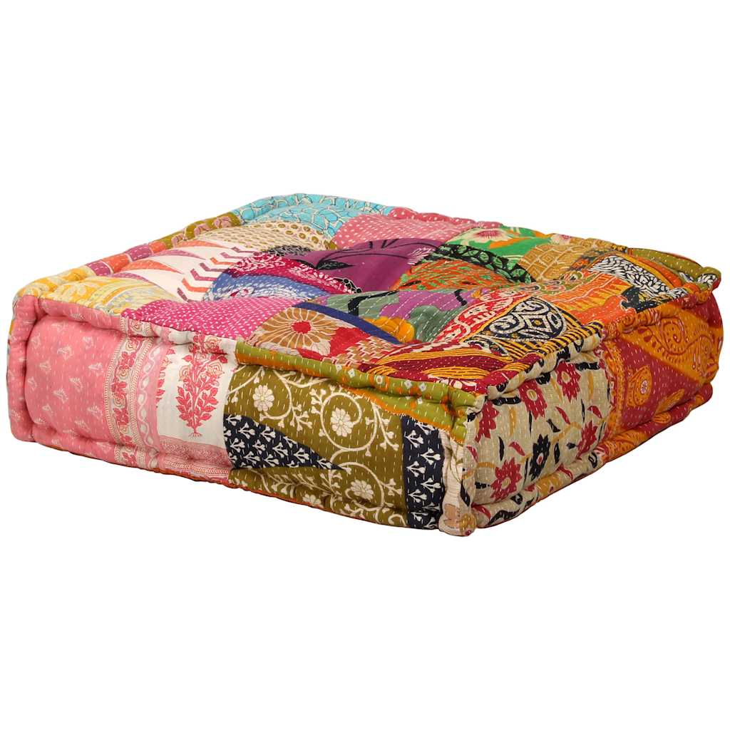 vidaXL Canapea puf modulară cu 2 locuri, petice, material textil vidaXL Canapea puf modulară cu 2 locuri, petice, material textil