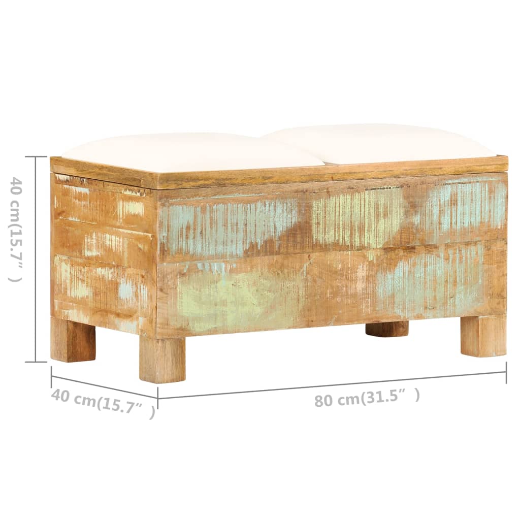 vidaXL Bancă de depozitare, 80x40x40 cm, lemn masiv reciclat vidaXL Bancă de depozitare, 80x40x40 cm, lemn masiv reciclat
