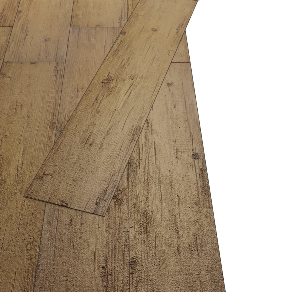 vidaXL Plăci de pardoseală, maro nuc, 5,26 m², 2 mm, PVC vidaXL Plăci de pardoseală, maro nuc, 5,26 m², 2 mm, PVC