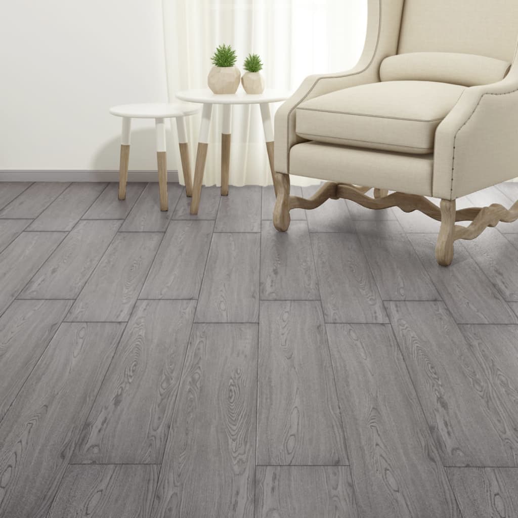 vidaXL Plăci de pardoseală, gri închis, 5,26 m², 2 mm, PVC vidaXL Plăci de pardoseală, gri închis, 5,26 m², 2 mm, PVC