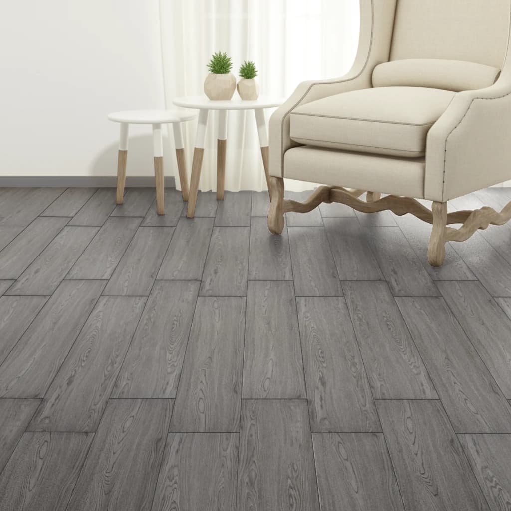 vidaXL Plăci de pardoseală autoadezive, gri închis, 5,02 m², 2 mm, PVC vidaXL Plăci de pardoseală autoadezive, gri închis, 5,02 m², 2 mm, PVC