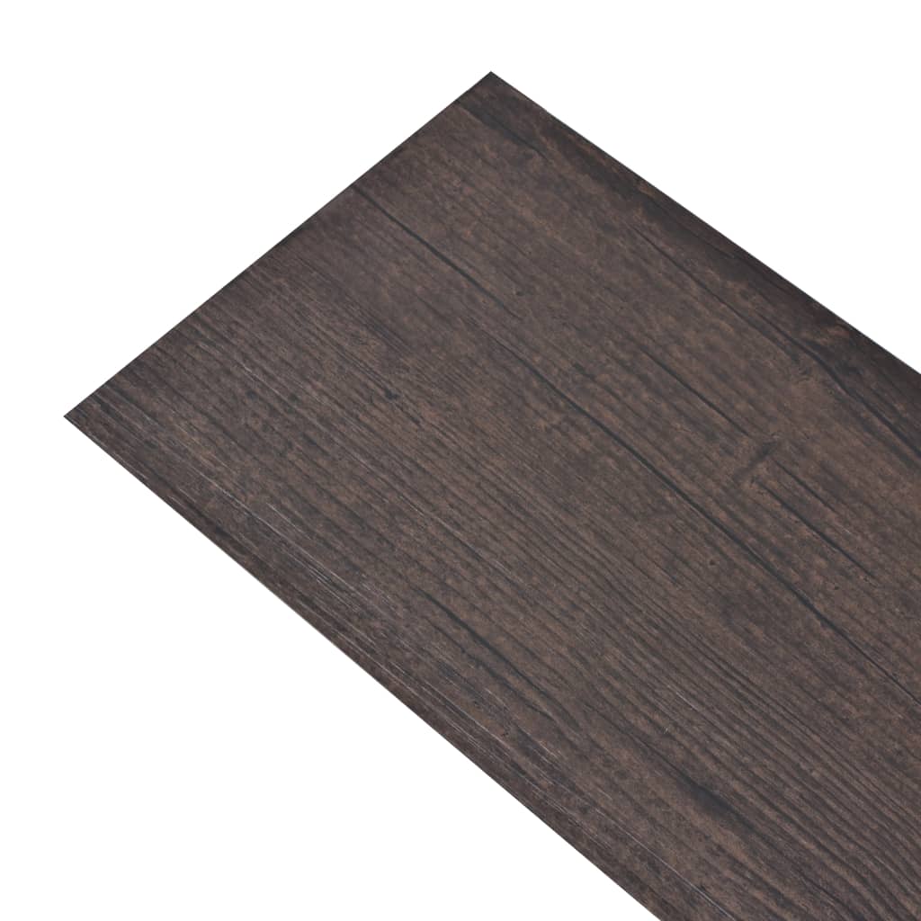 vidaXL Plăci pardoseală autoadezive, maro închis, 5,02 m², 2 mm, PVC vidaXL Plăci pardoseală autoadezive, maro închis, 5,02 m², 2 mm, PVC