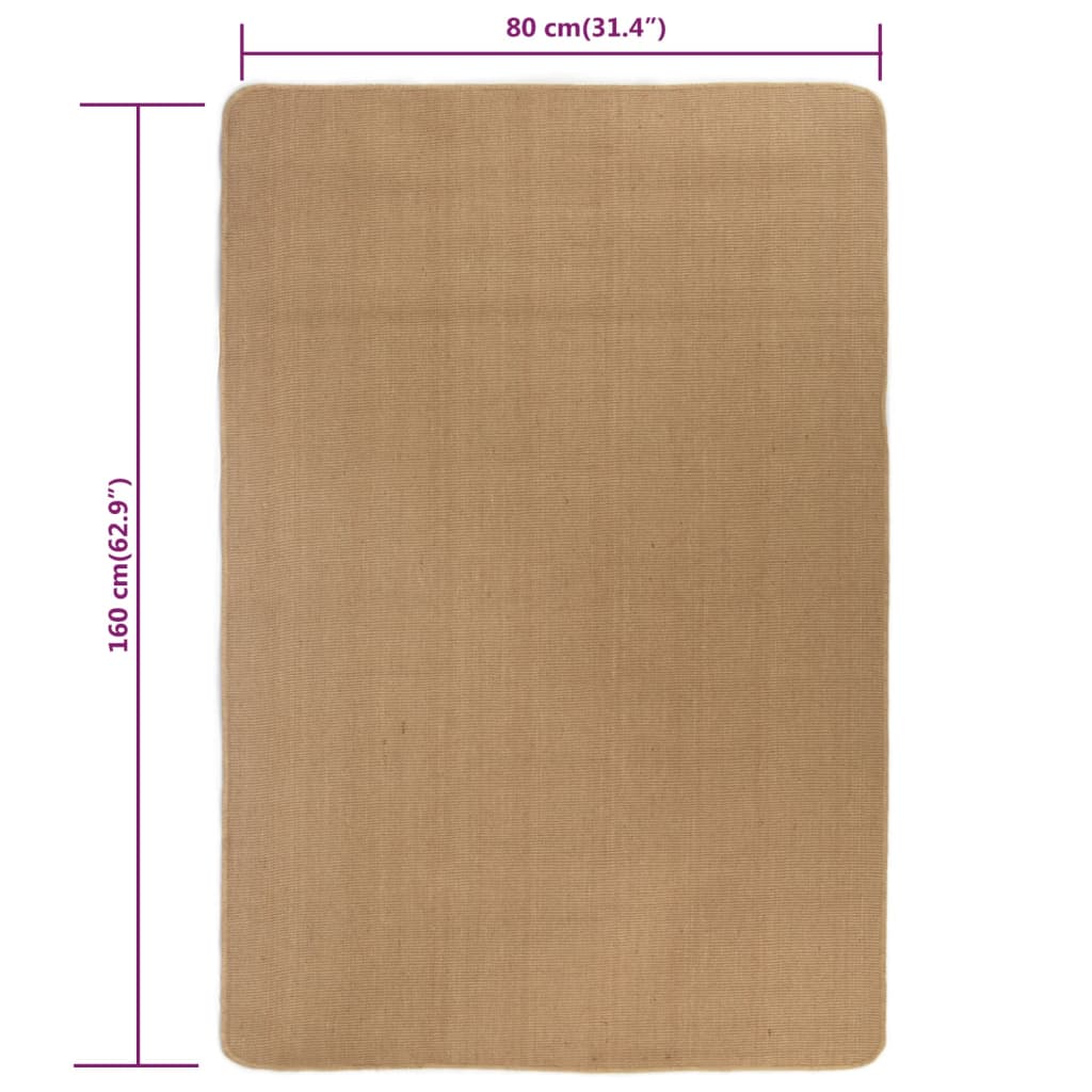 vidaXL Covor de iută cu spate din latex, 80 x 160 cm, natural vidaXL Covor de iută cu spate din latex, 80 x 160 cm, natural