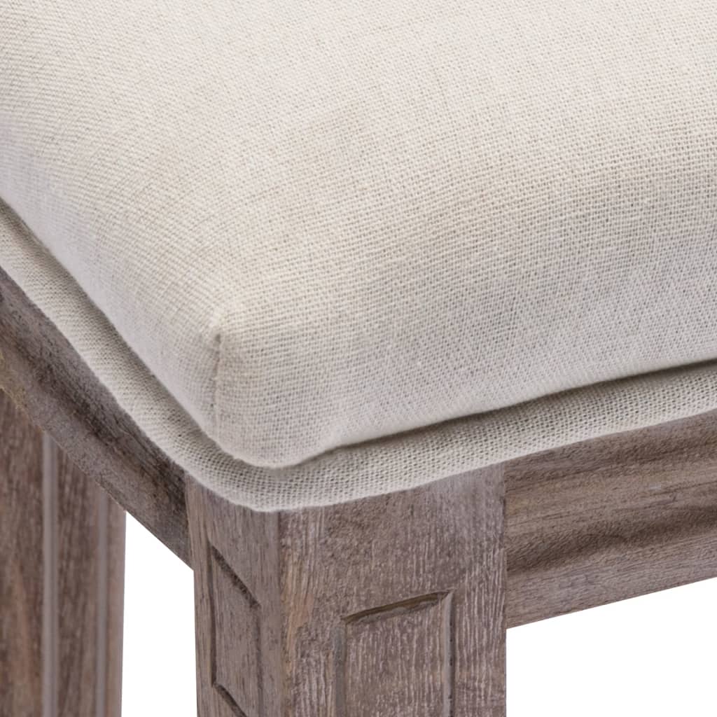 vidaXL Scaune de bar, 2 buc., alb, pânză