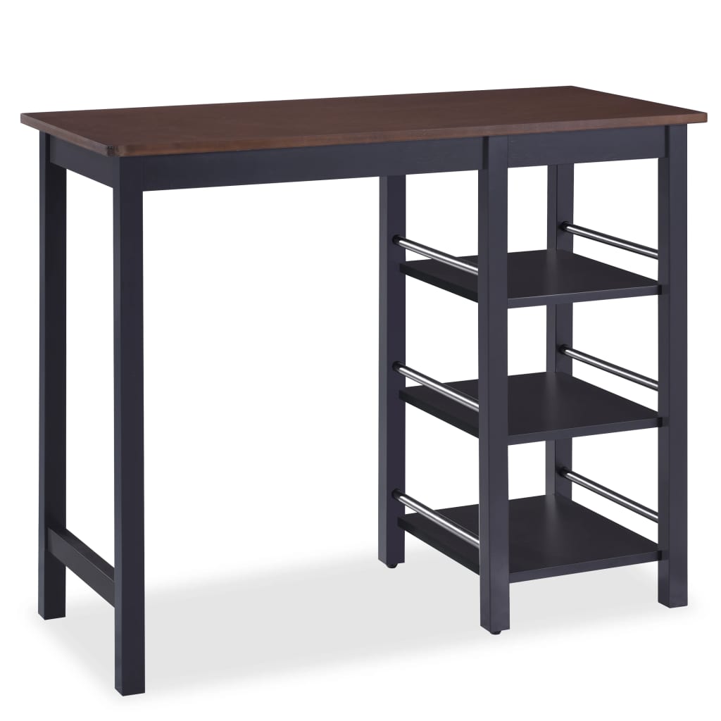 vidaXL Set mobilier de bar, 3 piese, MDF, negru vidaXL Set mobilier de bar, 3 piese, MDF, negru
