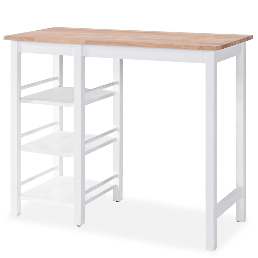 vidaXL Set mobilier de bar, 3 piese, alb, MDF