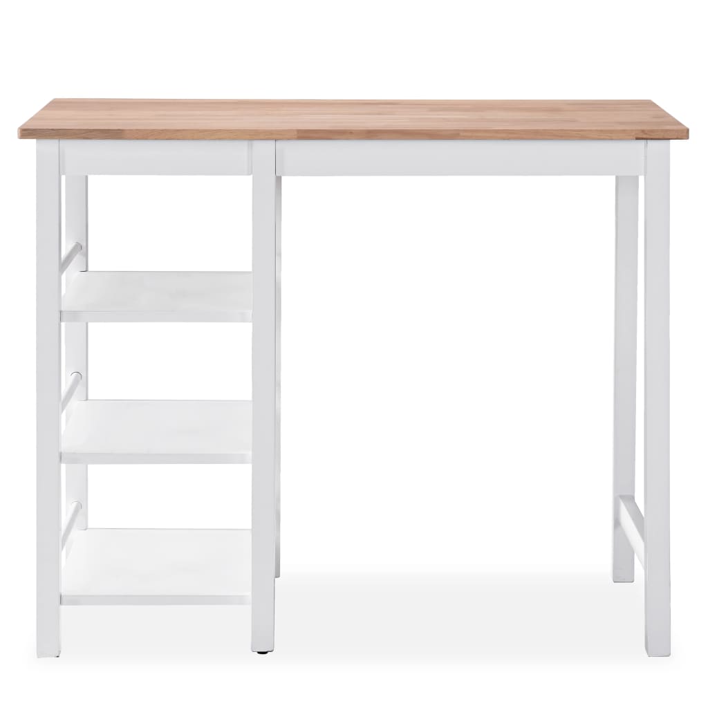 vidaXL Set mobilier de bar, 3 piese, alb, MDF