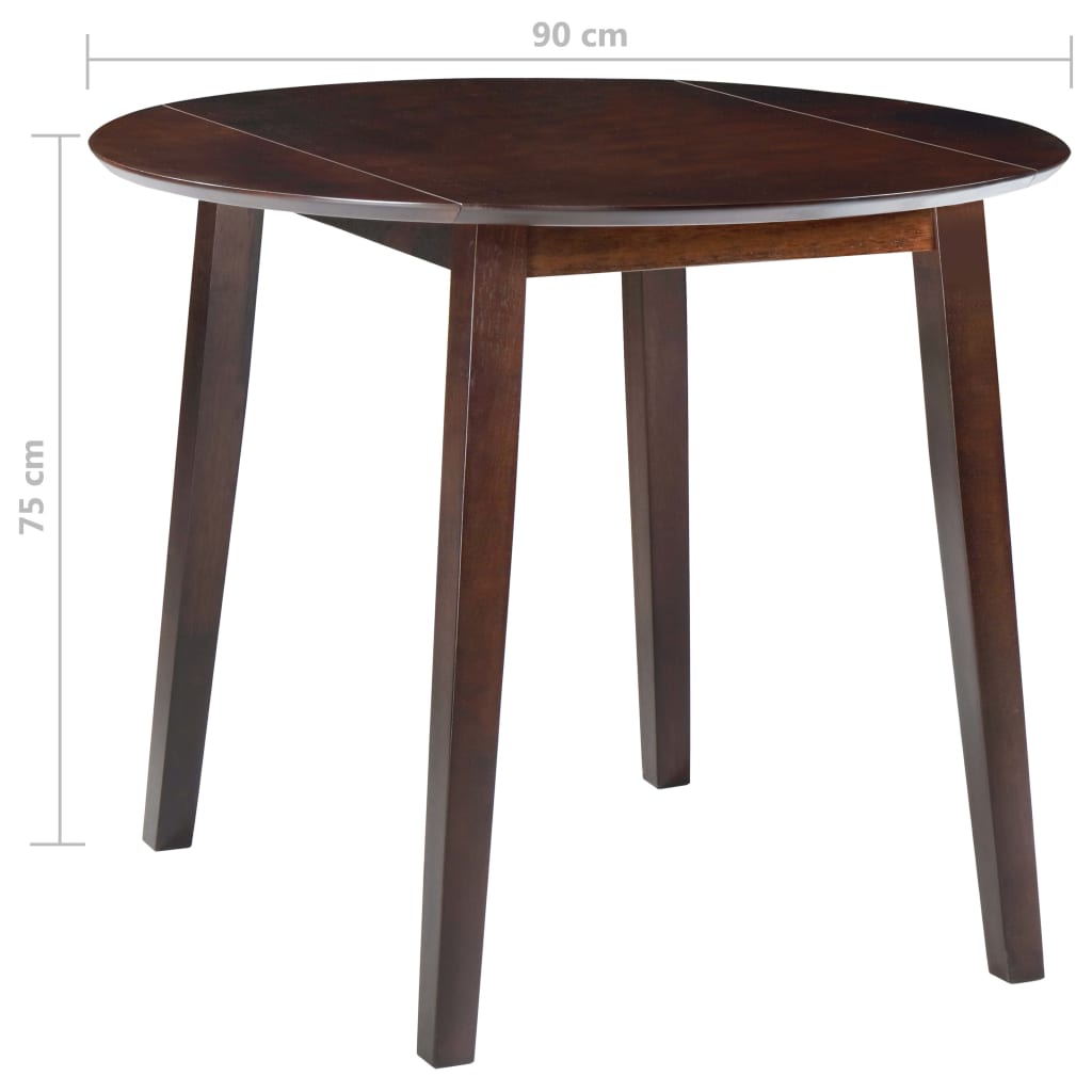 vidaXL Masă de bucătărie extensibilă, rotund, MDF, maro