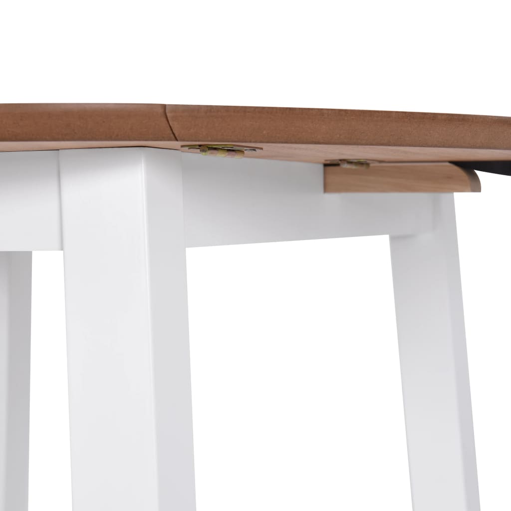 vidaXL Masă de bucătărie extensibilă, rotund, MDF, alb