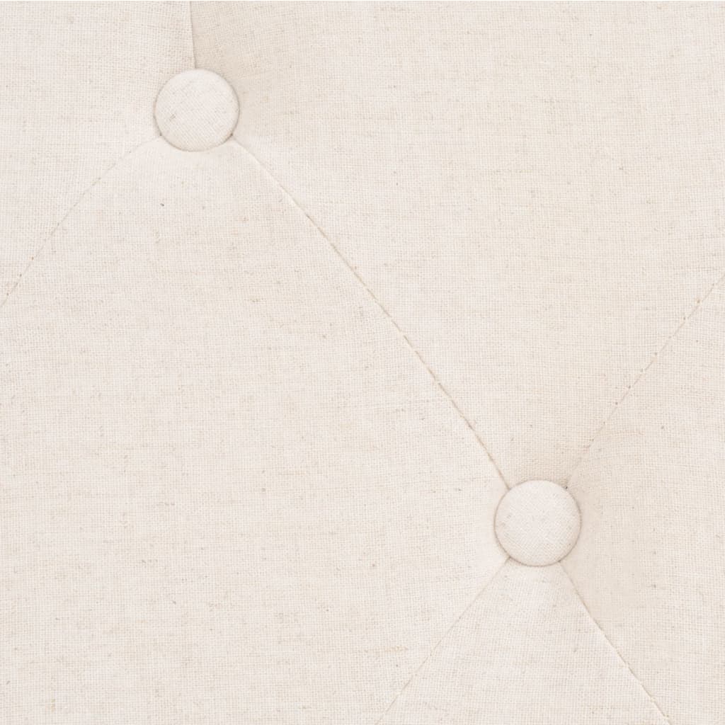 vidaXL Canapea cu 3 locuri, material textil, alb crem