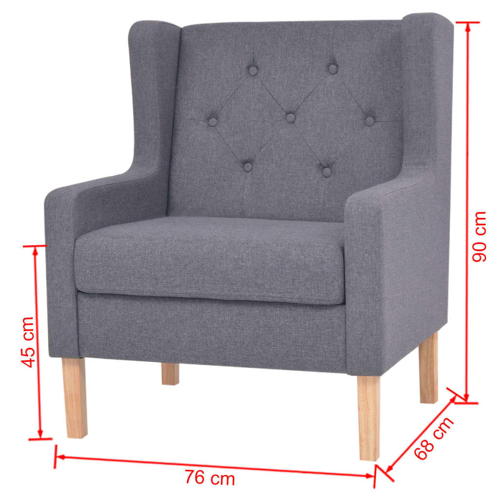 vidaXL Fotoliu, gri, material textil