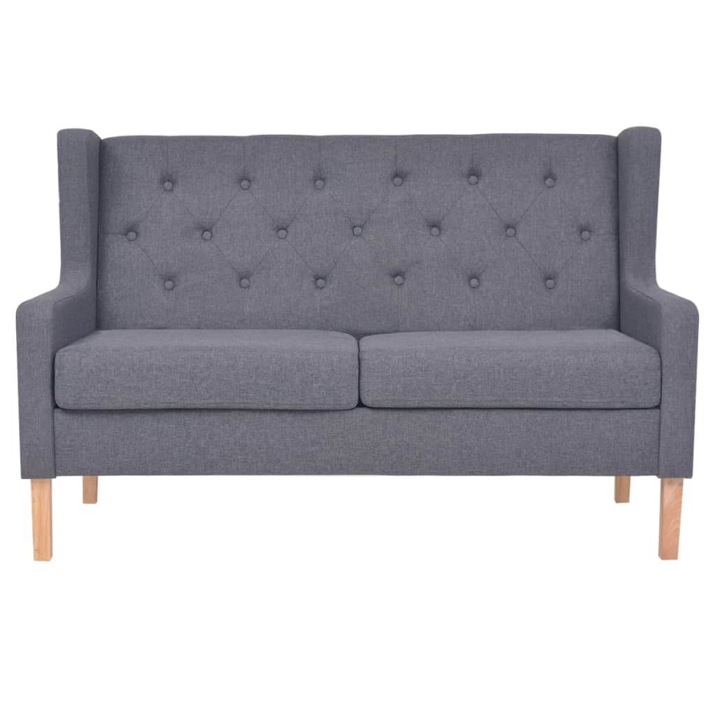 vidaXL Canapea cu 2 locuri, material textil, gri