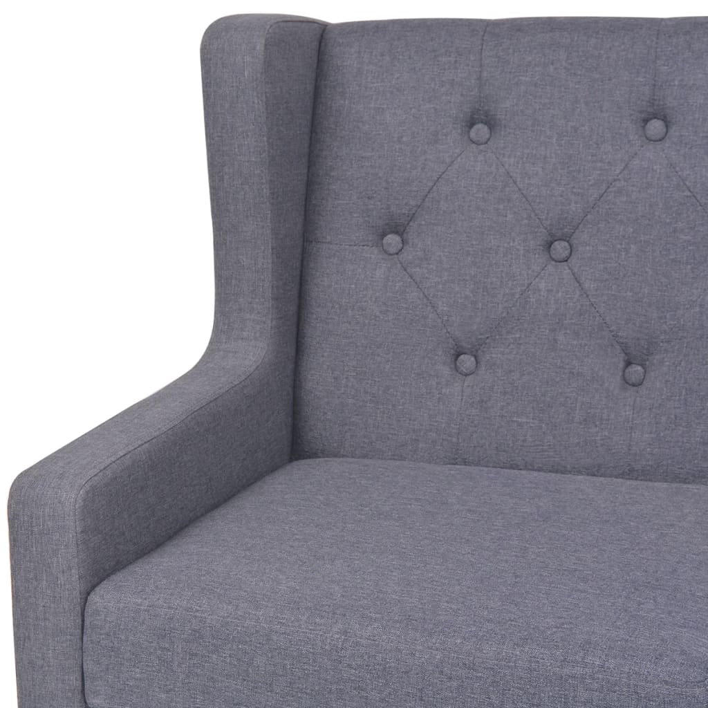 vidaXL Canapea cu 2 locuri, material textil, gri