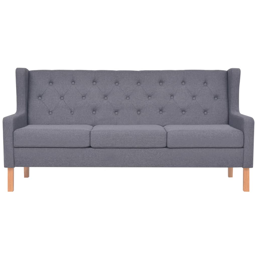 vidaXL Canapea cu 3 locuri, material textil, gri