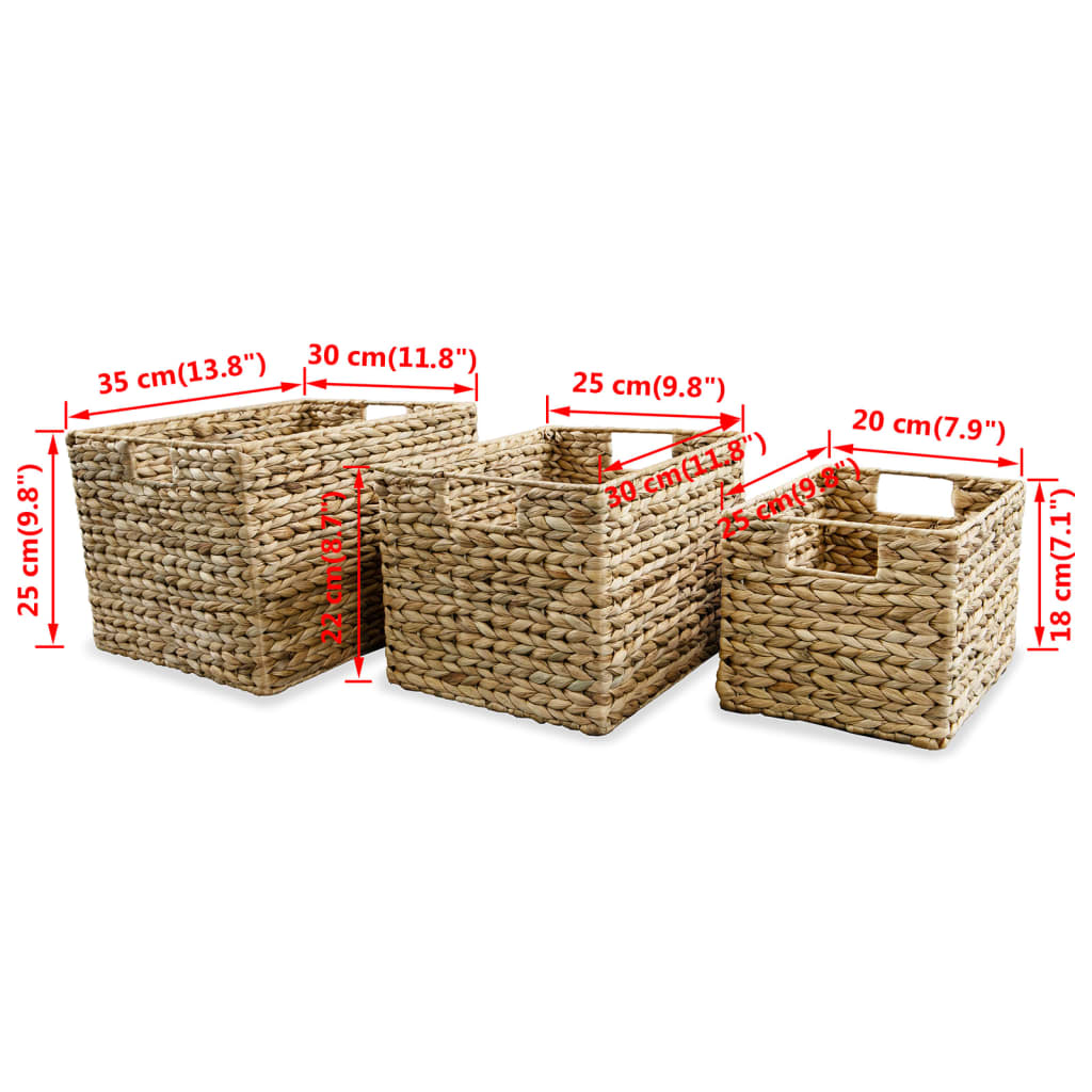 vidaXL Set coșuri de depozitare, 3 buc, zambilă de apă vidaXL Set coșuri de depozitare, 3 buc, zambilă de apă