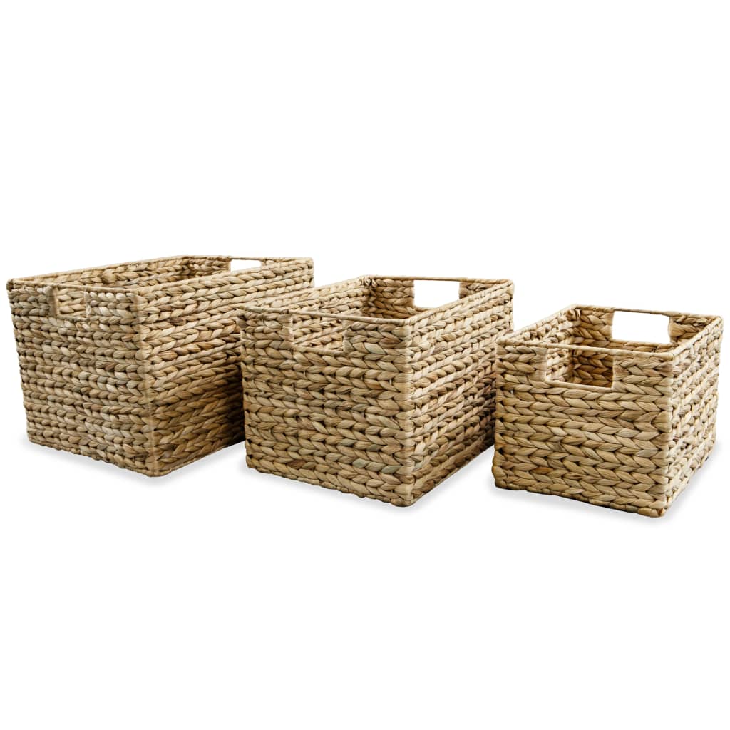 vidaXL Set coșuri de depozitare, 3 buc, zambilă de apă vidaXL Set coșuri de depozitare, 3 buc, zambilă de apă