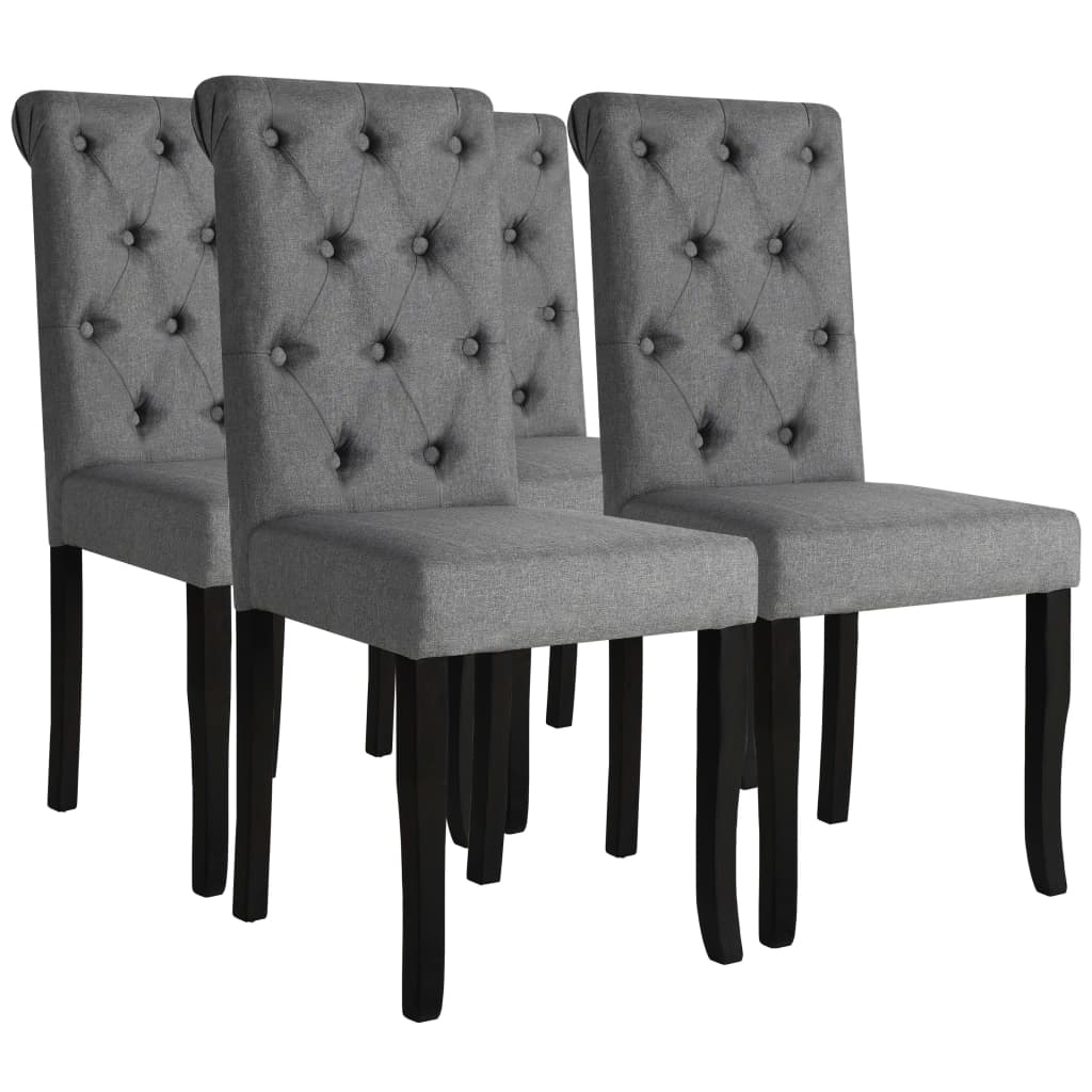 vidaXL Scaune de bucătărie pivotante, 4 buc., gri închis, textil vidaXL Scaune de bucătărie pivotante, 4 buc., gri închis, textil