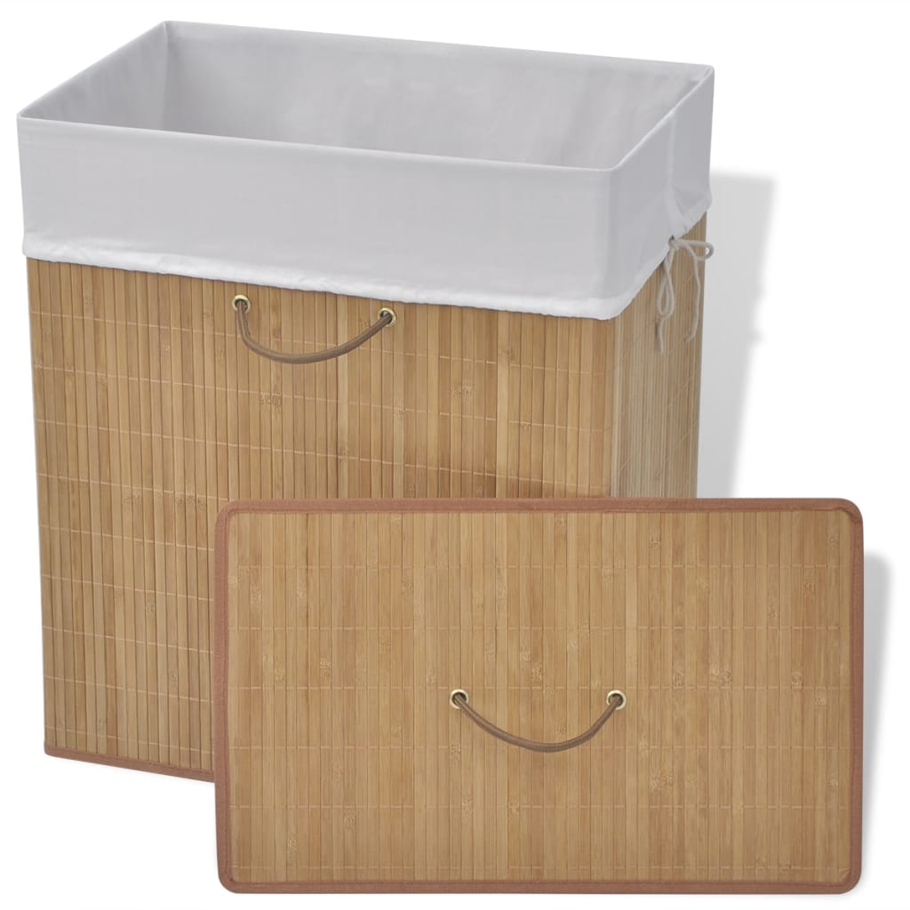 vidaXL Coș de rufe din Bambus Dreptunghiular, Natural vidaXL Coș de rufe din Bambus Dreptunghiular, Natural