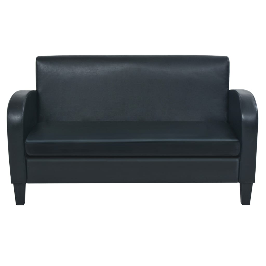 vidaXL Canapea cu 2 locuri Piele artificială Negru vidaXL Canapea cu 2 locuri Piele artificială Negru