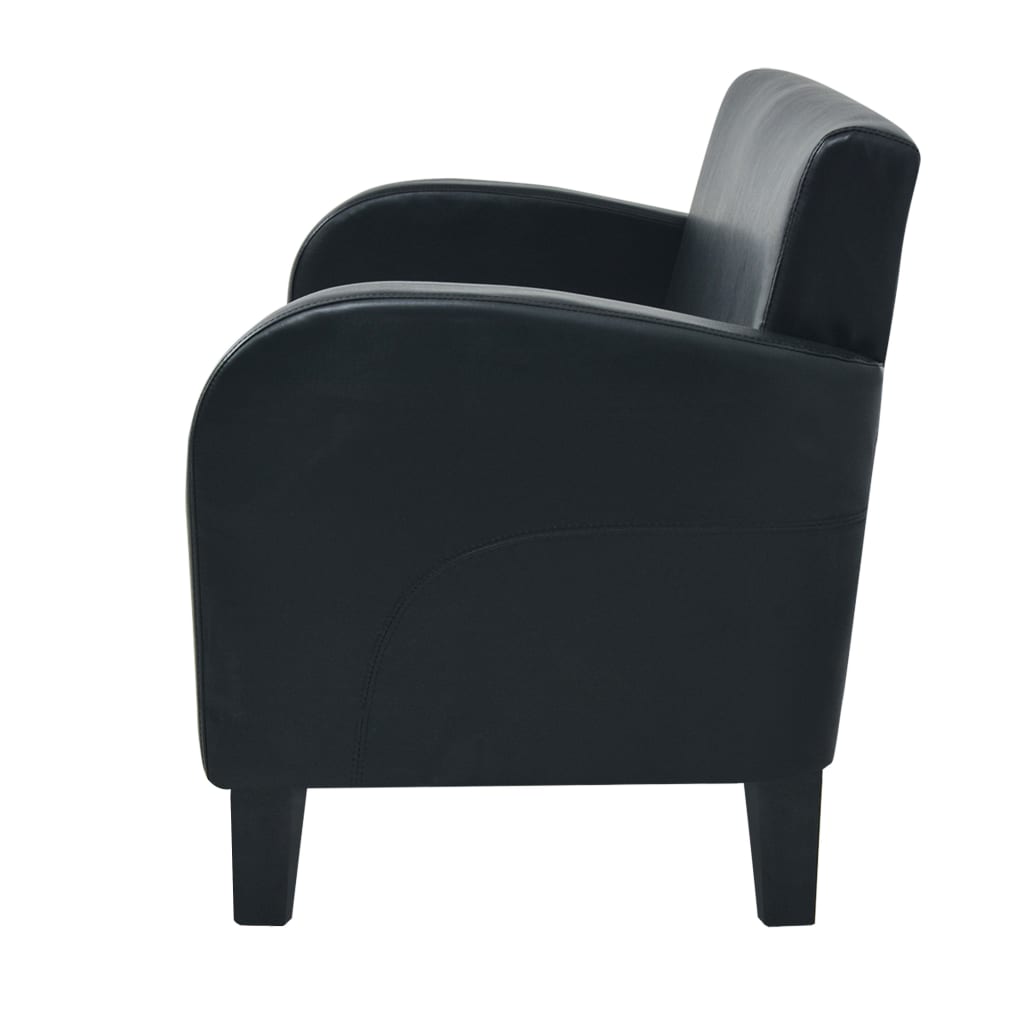 vidaXL Canapea cu 2 locuri Piele artificială Negru vidaXL Canapea cu 2 locuri Piele artificială Negru