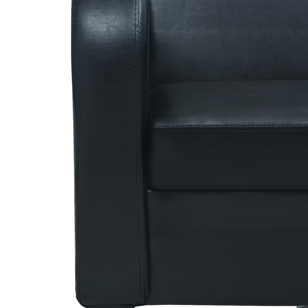 vidaXL Canapea cu 2 locuri Piele artificială Negru vidaXL Canapea cu 2 locuri Piele artificială Negru