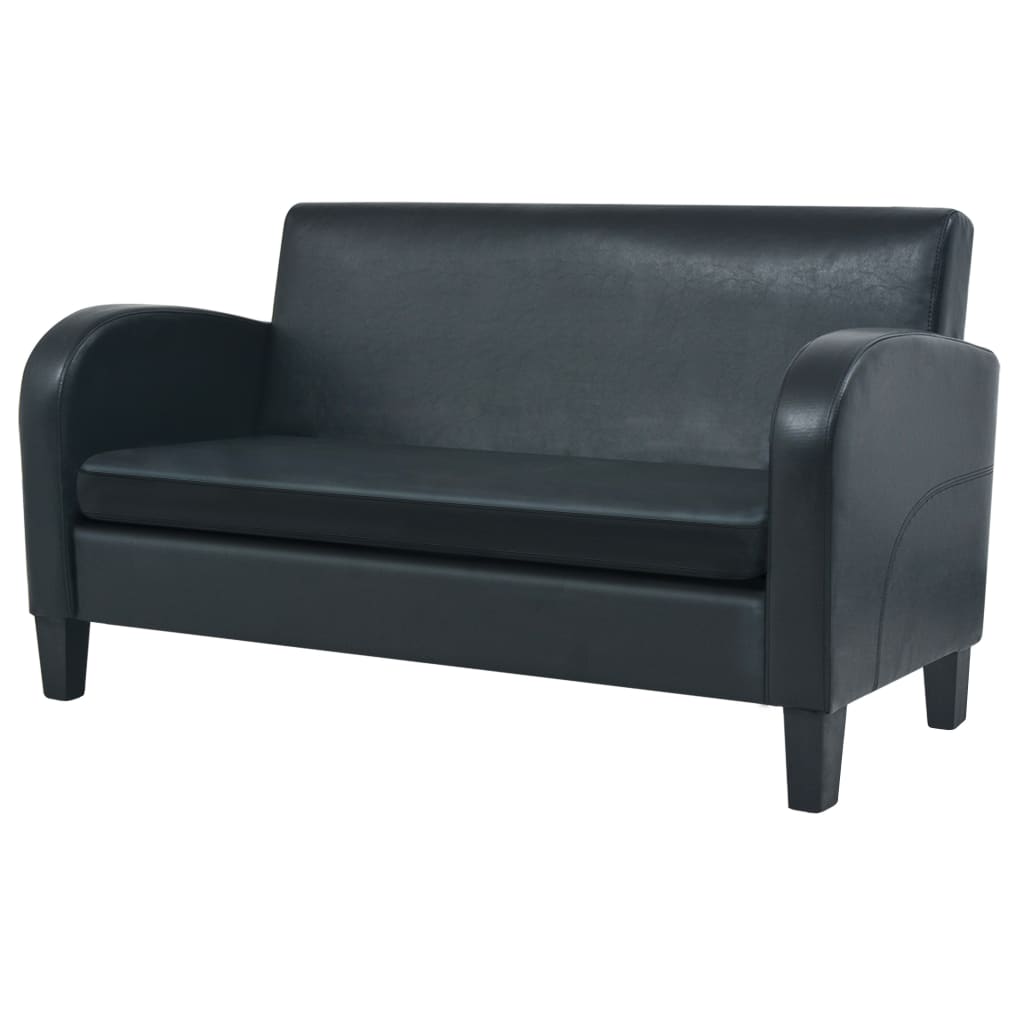 vidaXL Canapea cu 2 locuri Piele artificială Negru vidaXL Canapea cu 2 locuri Piele artificială Negru