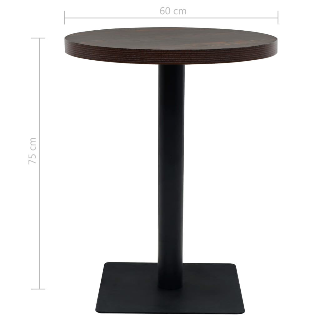 vidaXL Masă bistro, MDF și oțel, rotundă, 60x75 cm, Cenușiu închis vidaXL Masă bistro, MDF și oțel, rotundă, 60x75 cm, Cenușiu închis