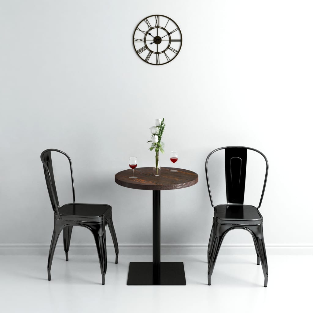 vidaXL Masă bistro, MDF și oțel, rotundă, 60x75 cm, Cenușiu închis vidaXL Masă bistro, MDF și oțel, rotundă, 60x75 cm, Cenușiu închis
