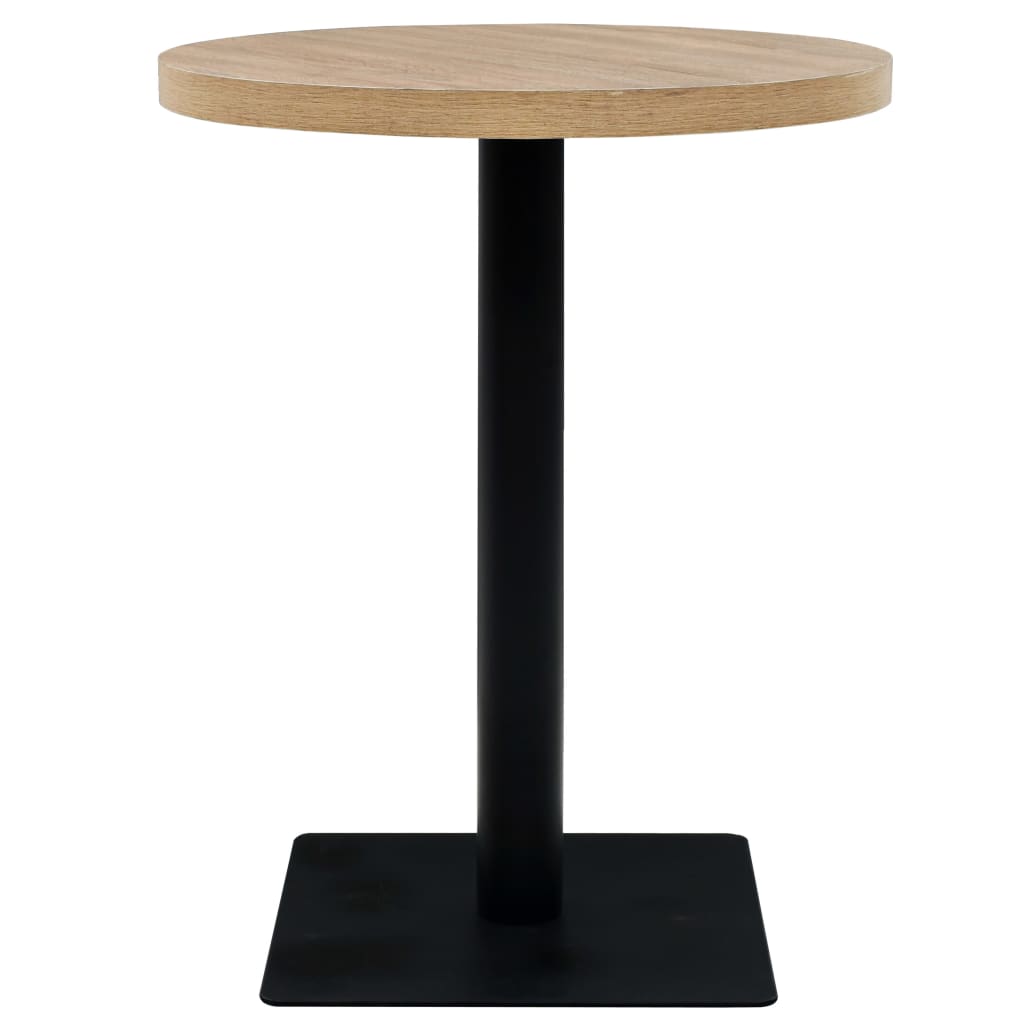 vidaXL Masă bistro, MDF și oțel, rotundă, 60x75 cm, culoare stejar vidaXL Masă bistro, MDF și oțel, rotundă, 60x75 cm, culoare stejar